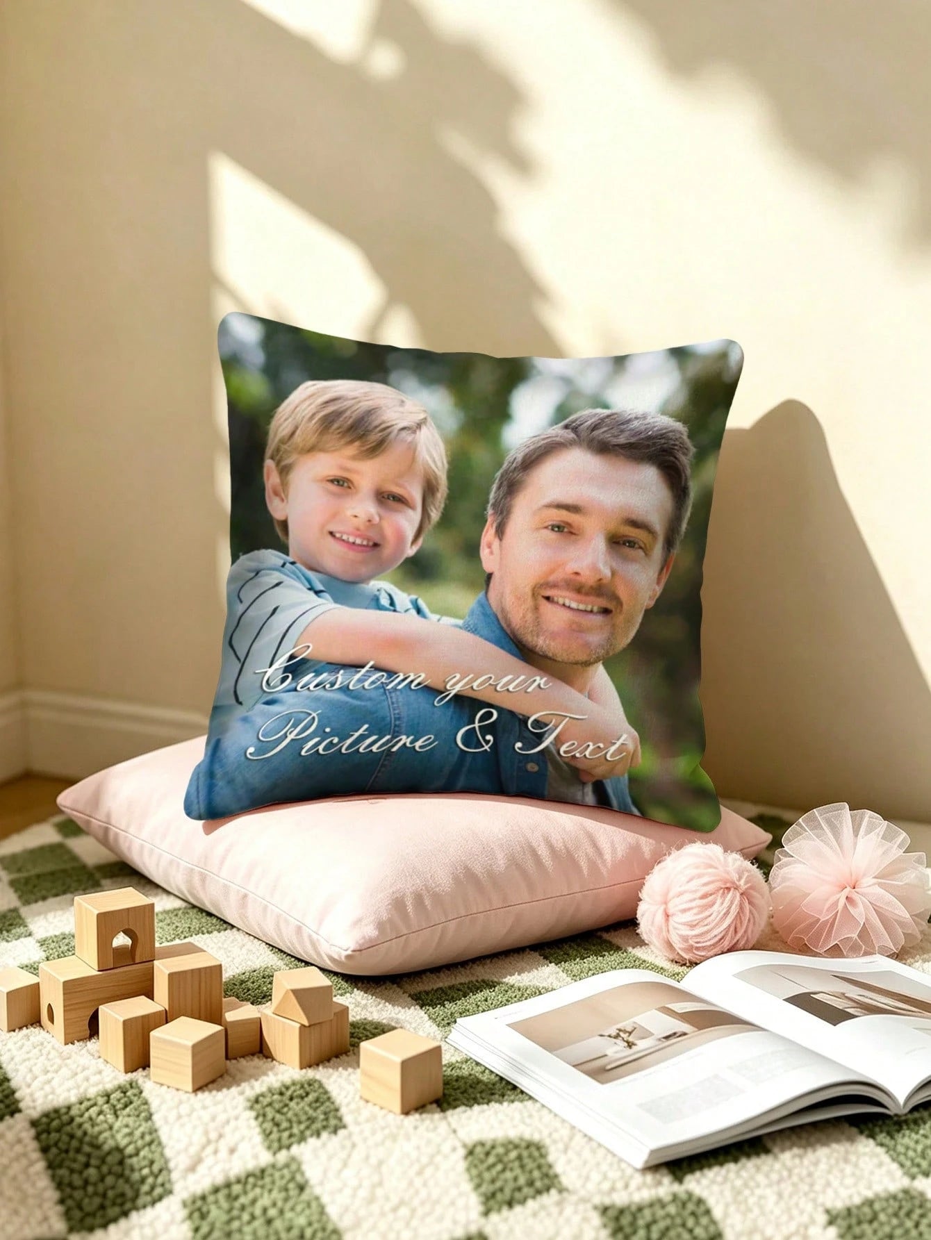 1PC Custom Cushion Cover DIY Customized Throw Pillow Home Decorative Square Wedding Pet Baby Print Pillowcase Without Insert Home Textile Breathable Lightweight Soft Sofa Bed Velvet Material Personali