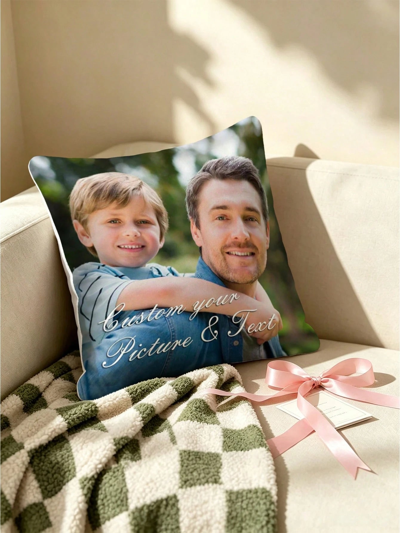 1PC Custom Cushion Cover DIY Customized Throw Pillow Home Decorative Square Wedding Pet Baby Print Pillowcase Without Insert Home Textile Breathable Lightweight Soft Sofa Bed Velvet Material Personali