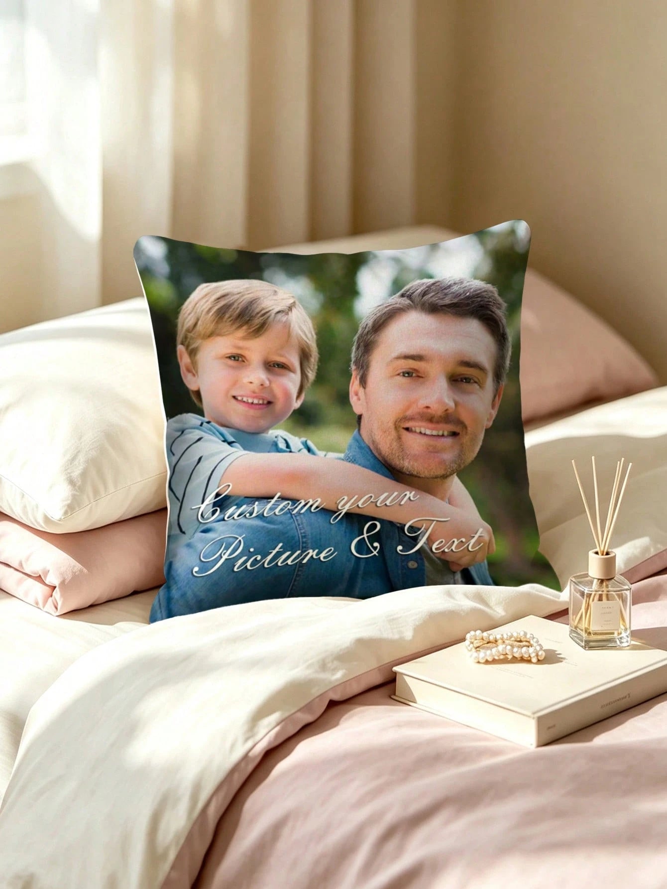 1PC Custom Cushion Cover DIY Customized Throw Pillow Home Decorative Square Wedding Pet Baby Print Pillowcase Without Insert Home Textile Breathable Lightweight Soft Sofa Bed Velvet Material Personali