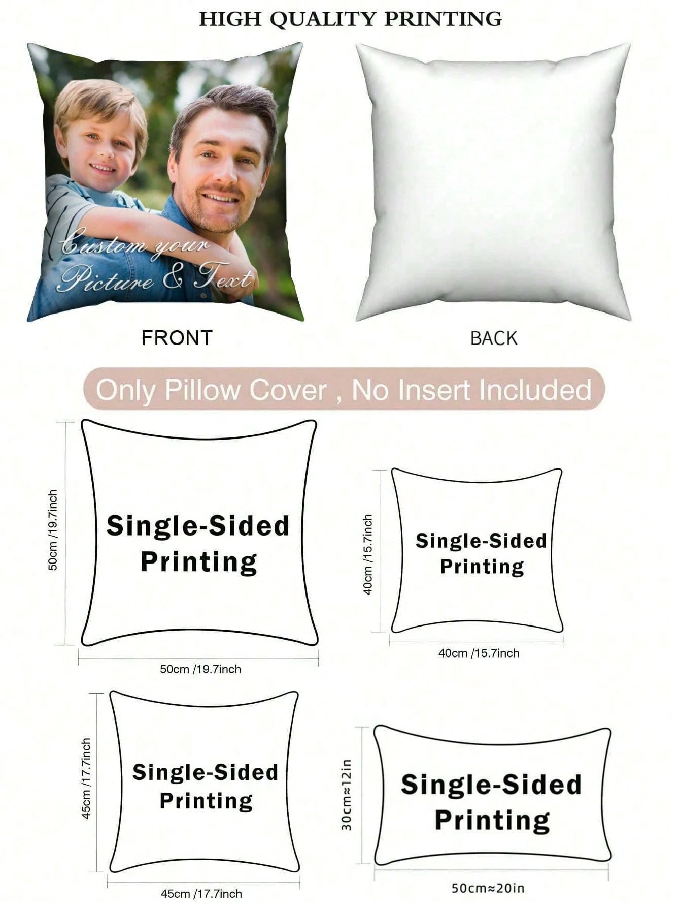 1PC Custom Cushion Cover DIY Customized Throw Pillow Home Decorative Square Wedding Pet Baby Print Pillowcase Without Insert Home Textile Breathable Lightweight Soft Sofa Bed Velvet Material Personali