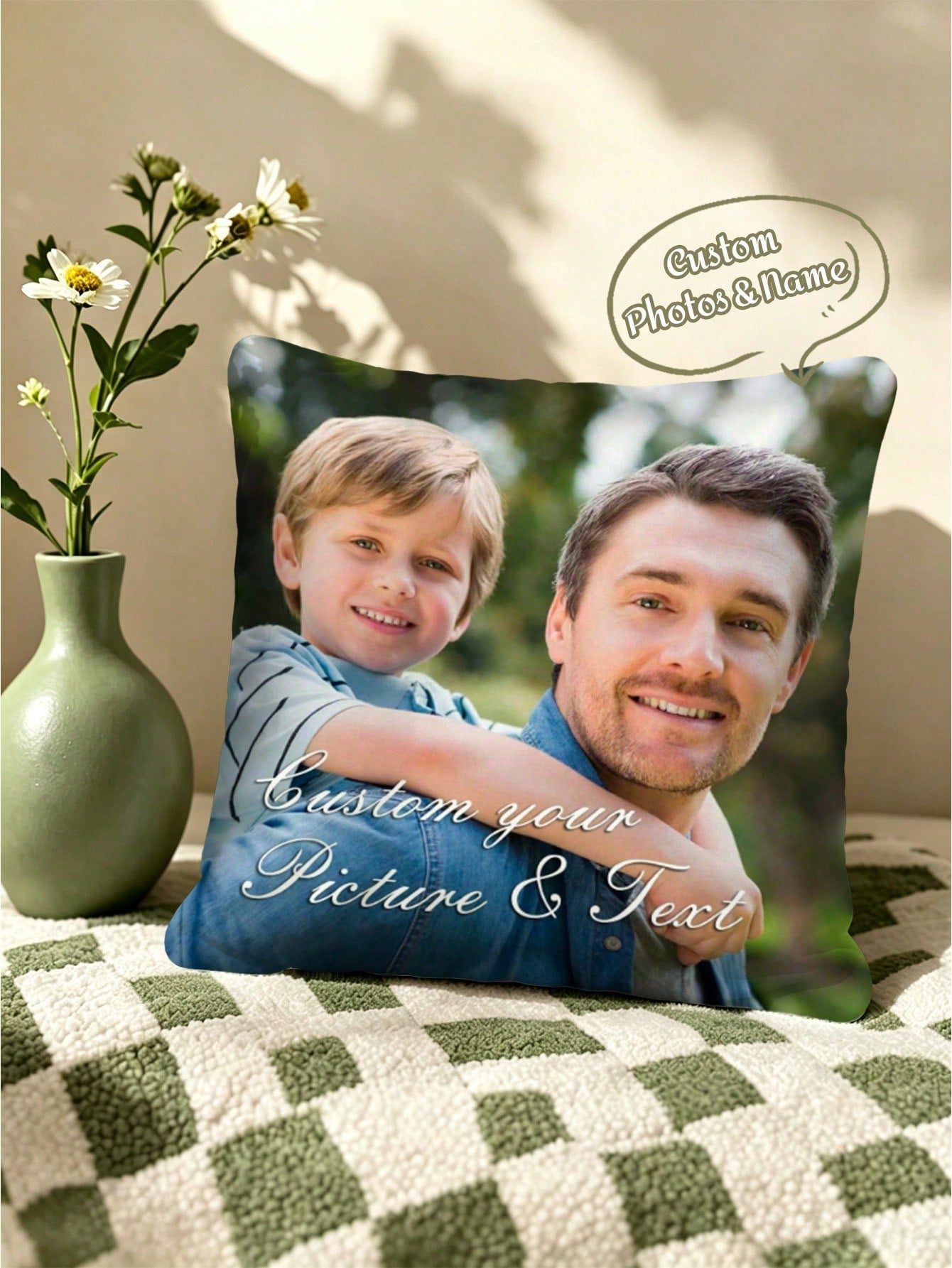1PC Custom Cushion Cover DIY Customized Throw Pillow Home Decorative Square Wedding Pet Baby Print Pillowcase Without Insert Home Textile Breathable Lightweight Soft Sofa Bed Velvet Material Personali