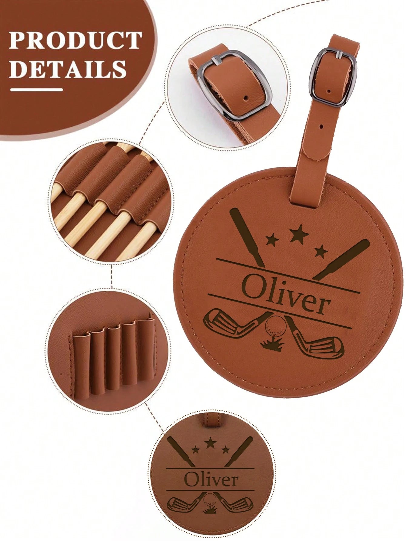 1pc Custom Engraved Golf Bag Tag Gift With Golf Tees, Personalized Golf Tee Holder, Custom Golf Accessories, Groomsmen Gifts, Golf Gift For Men.