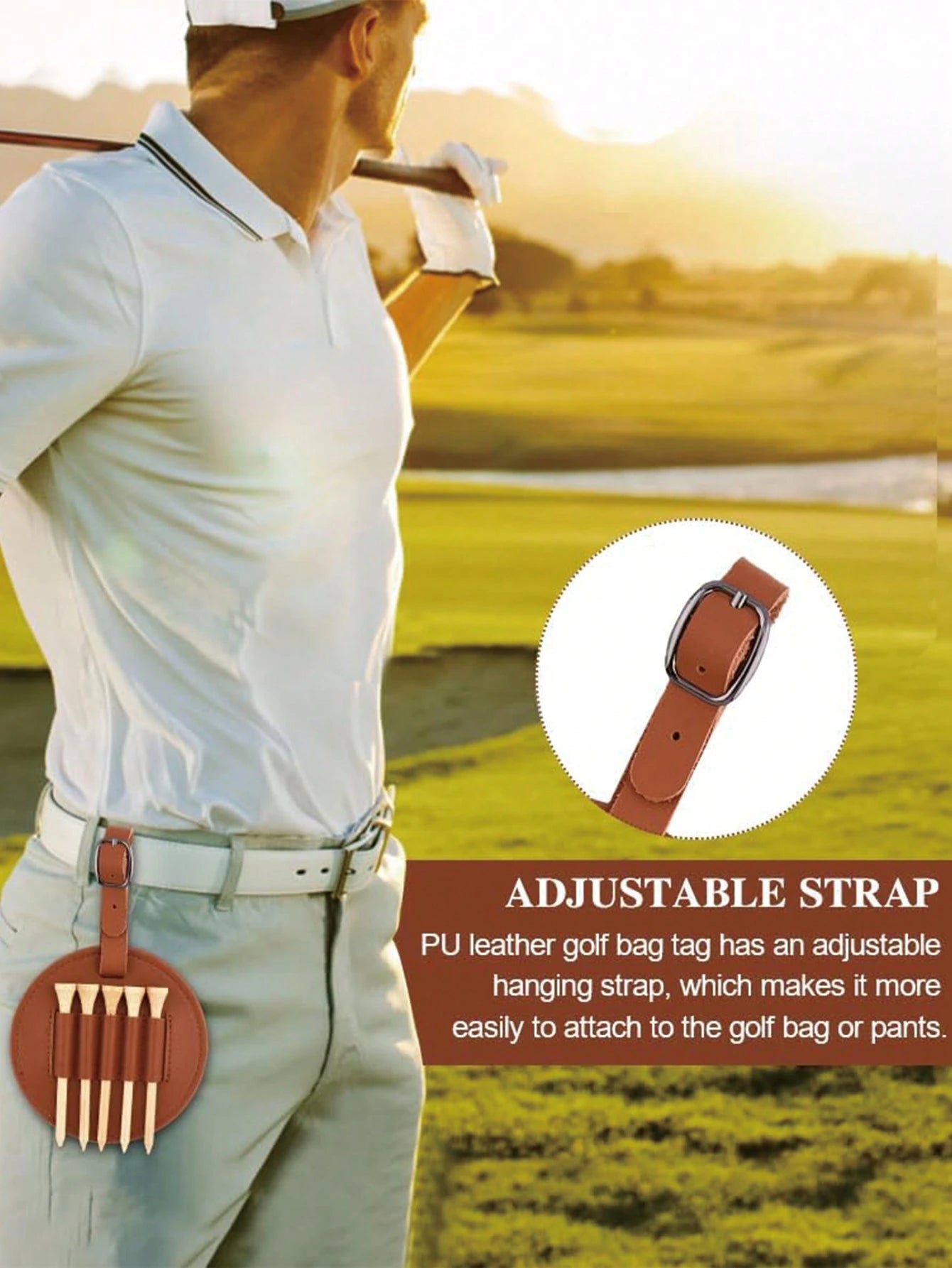 1pc Custom Engraved Golf Bag Tag Gift With Golf Tees, Personalized Golf Tee Holder, Custom Golf Accessories, Groomsmen Gifts, Golf Gift For Men.