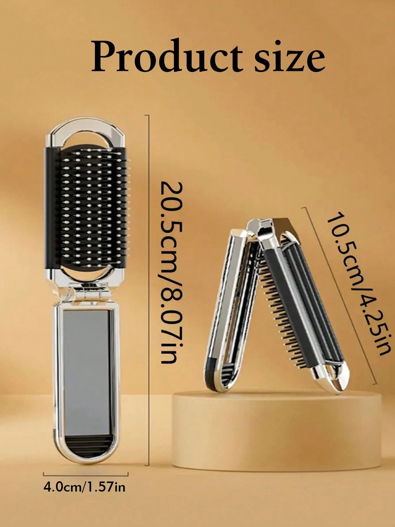 1pc Custom Engraved Name Air Cushion Massage Comb, Travel Comb With Bow, Folding Comb With Integrated Mirror, Personalized Laser Engraved Folding Air Cushion Hairbrush, Portable Travel Comb, Mini Comb