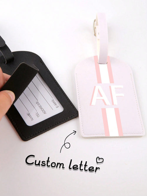 1pc Custom Luggage Tag Thickened PU Leather Boarding Pass Luggage Tag Hardware Clasp Custom Text Custom Luggage Tag Suitable For Everyday Use, Valentine's Day Gifts, Travel Gifts, Anniversary Gifts, G