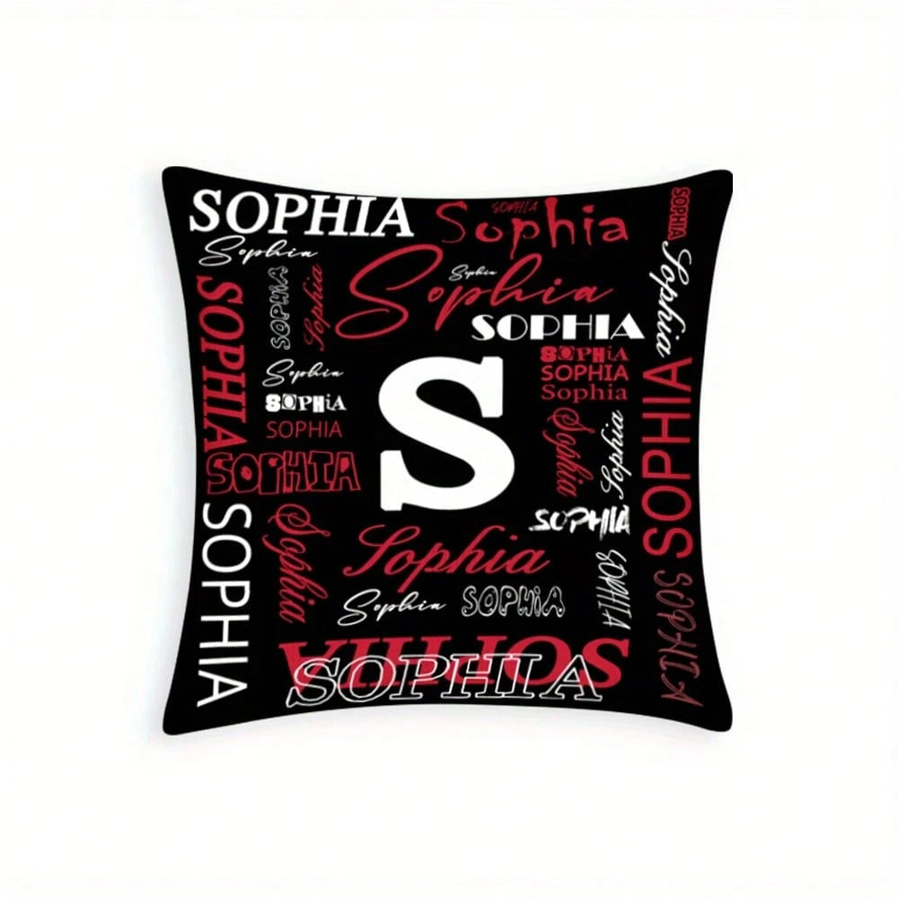 1pc Custom Name Nd Initials Pillow Cover- Perfect For Decorating Your Home, Office, Sofa, Bed Stylish Modern Design Suitable For Different Types Of Rooms Birthdays, Valentine's Day, Christmas, New