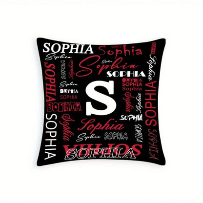 1pc Custom Name Nd Initials Pillow Cover- Perfect For Decorating Your Home, Office, Sofa, Bed Stylish Modern Design Suitable For Different Types Of Rooms Birthdays, Valentine's Day, Christmas, New