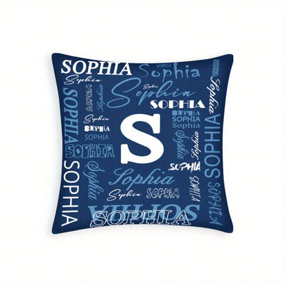 1pc Custom Name Nd Initials Pillow Cover- Perfect For Decorating Your Home, Office, Sofa, Bed Stylish Modern Design Suitable For Different Types Of Rooms Birthdays, Valentine's Day, Christmas, New