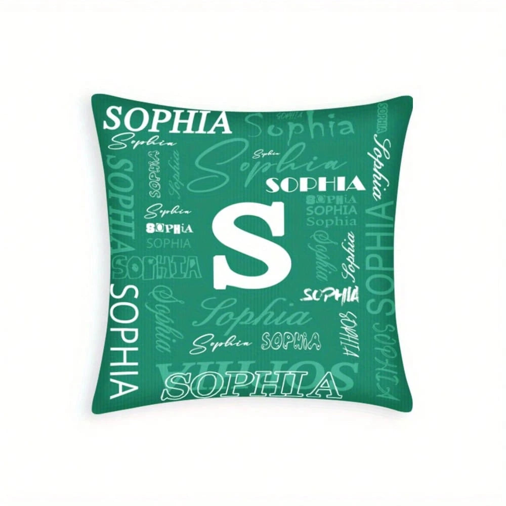1pc Custom Name Nd Initials Pillow Cover- Perfect For Decorating Your Home, Office, Sofa, Bed Stylish Modern Design Suitable For Different Types Of Rooms Birthdays, Valentine's Day, Christmas, New