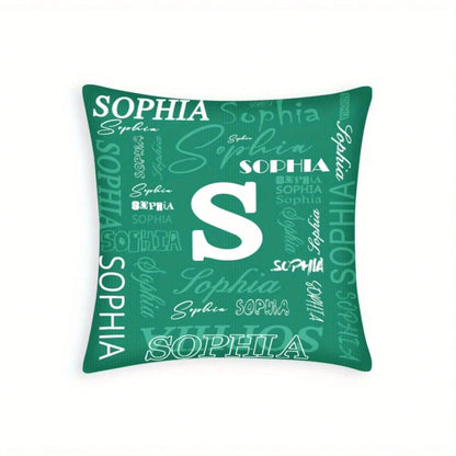 1pc Custom Name Nd Initials Pillow Cover- Perfect For Decorating Your Home, Office, Sofa, Bed Stylish Modern Design Suitable For Different Types Of Rooms Birthdays, Valentine's Day, Christmas, New