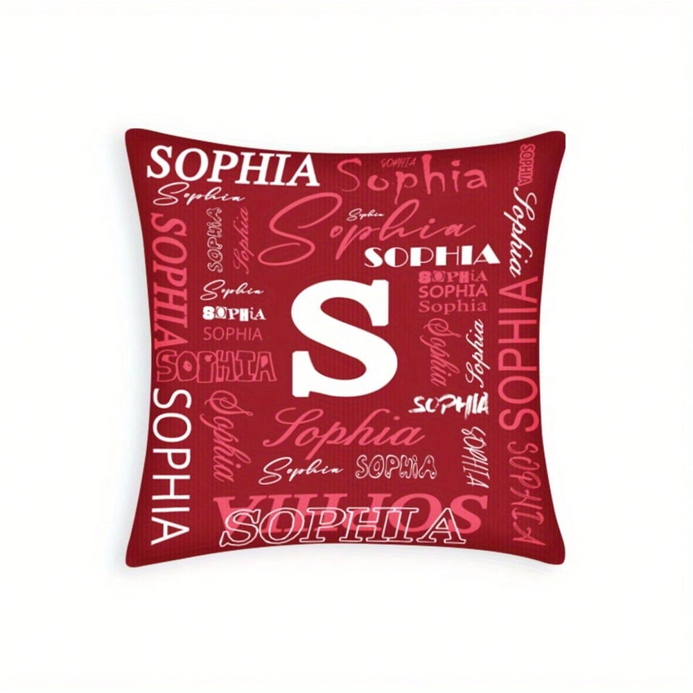1pc Custom Name Nd Initials Pillow Cover- Perfect For Decorating Your Home, Office, Sofa, Bed Stylish Modern Design Suitable For Different Types Of Rooms Birthdays, Valentine's Day, Christmas, New