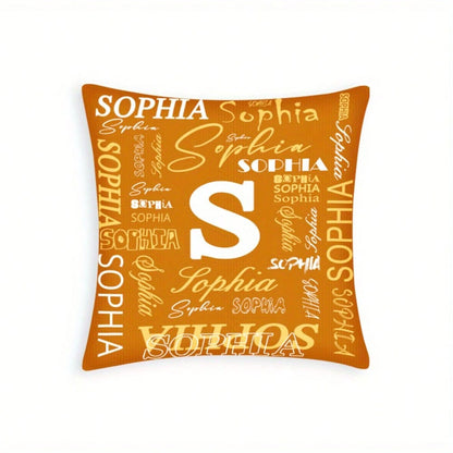 1pc Custom Name Nd Initials Pillow Cover- Perfect For Decorating Your Home, Office, Sofa, Bed Stylish Modern Design Suitable For Different Types Of Rooms Birthdays, Valentine's Day, Christmas, New