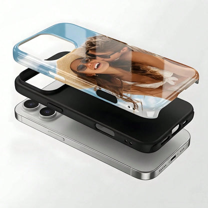 1pc Customizable Cute & Sexy Photo Phone Case For Women, Suitable For Daily Life, Friends, Family, Baby, Pets, Cartoon Scenery, Beach, Swimming, Floral Patterns, Etc. 2-In-1 Protective Case With Photo
