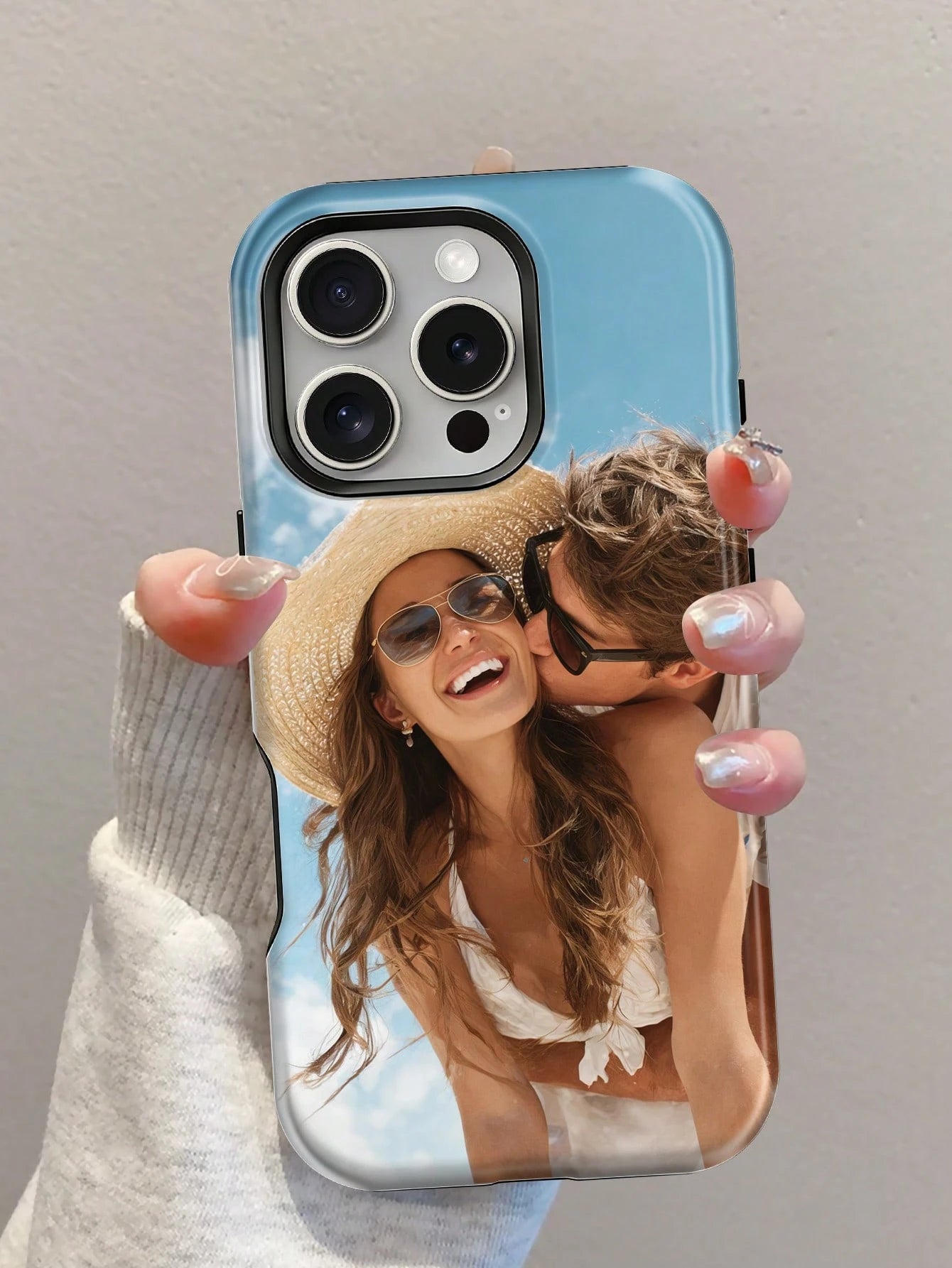 1pc Customizable Cute & Sexy Photo Phone Case For Women, Suitable For Daily Life, Friends, Family, Baby, Pets, Cartoon Scenery, Beach, Swimming, Floral Patterns, Etc. 2-In-1 Protective Case With Photo