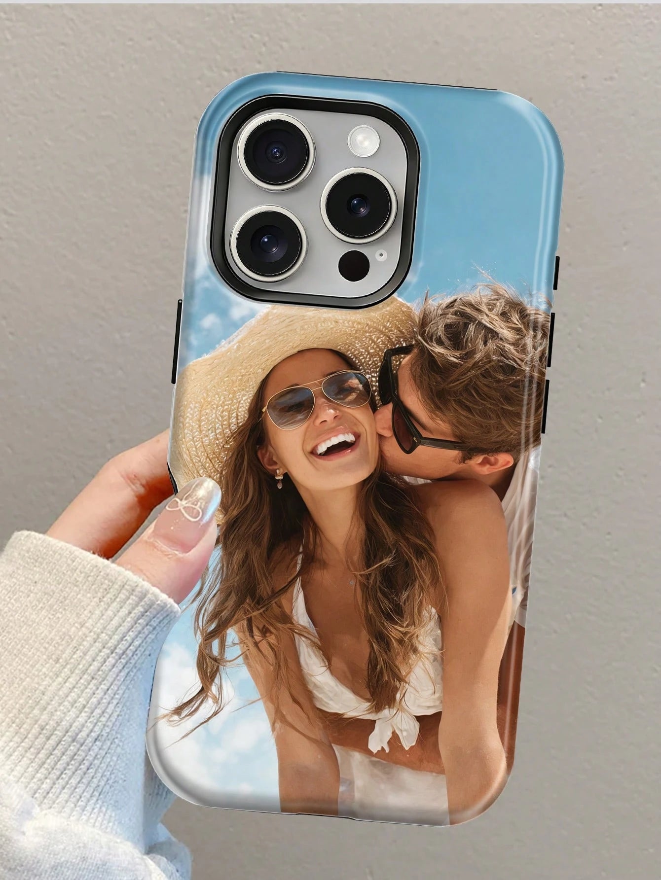1pc Customizable Cute & Sexy Photo Phone Case For Women, Suitable For Daily Life, Friends, Family, Baby, Pets, Cartoon Scenery, Beach, Swimming, Floral Patterns, Etc. 2-In-1 Protective Case With Photo