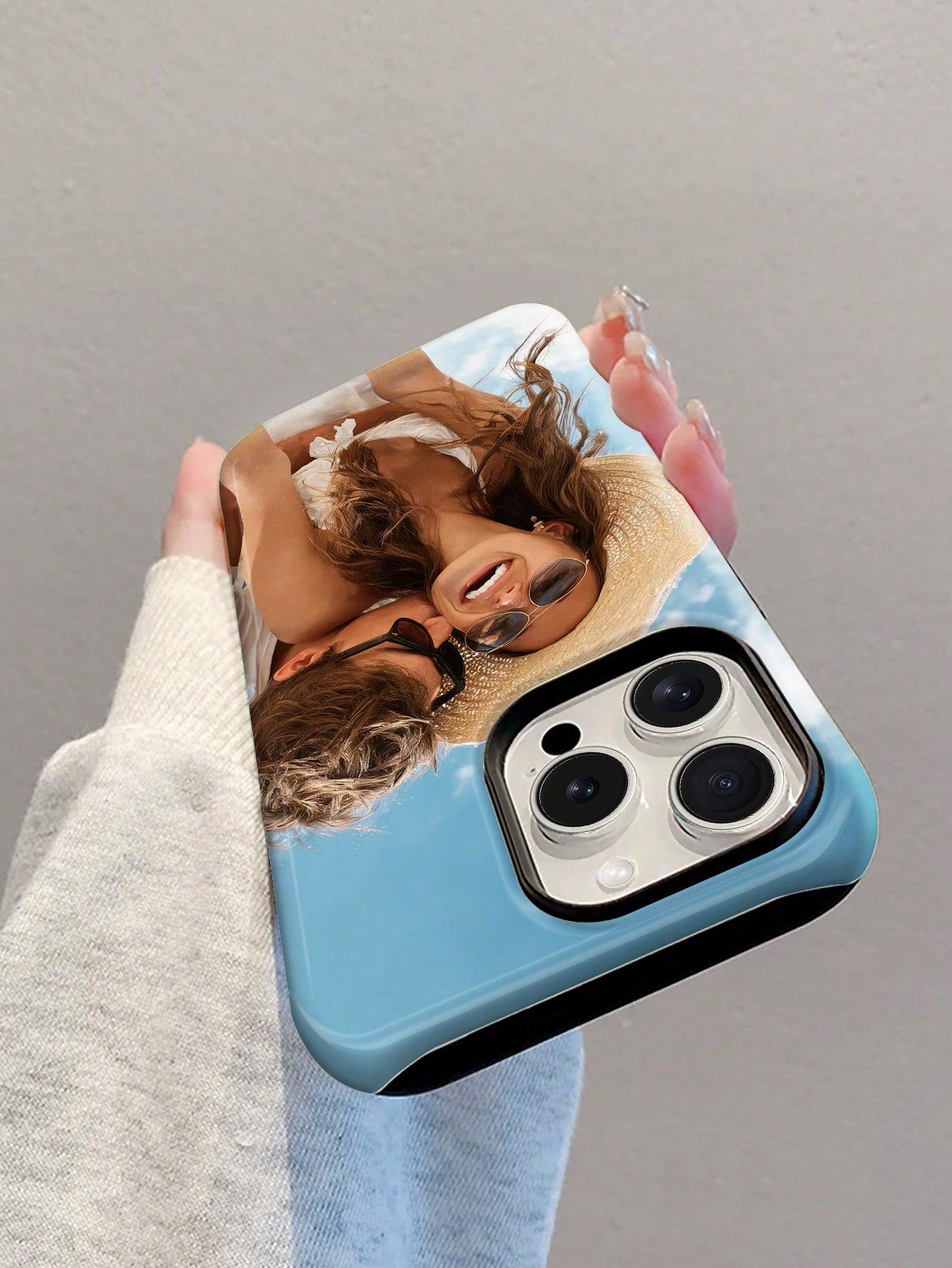 1pc Customizable Cute & Sexy Photo Phone Case For Women, Suitable For Daily Life, Friends, Family, Baby, Pets, Cartoon Scenery, Beach, Swimming, Floral Patterns, Etc. 2-In-1 Protective Case With Photo