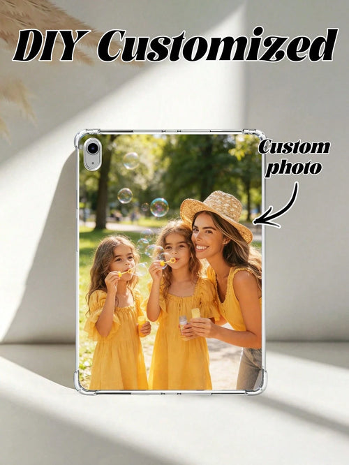 1pc Customizable Flat Family Photo Cushion Shock-Proof Protective Tablet Case Compatible With IPad Pro 13, Air 13, Best Mother's Day Gift