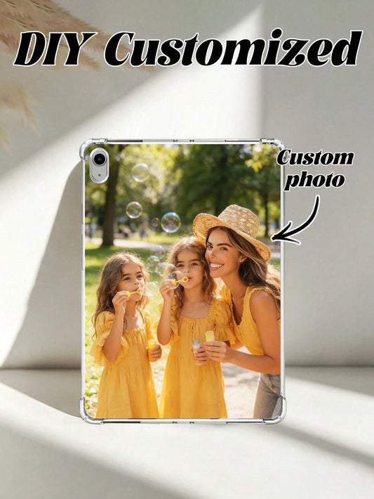 1pc Customizable Flat Family Photo Cushion Shock-Proof Protective Tablet Case Compatible With IPad Pro 13, Air 13, Best Mother's Day Gift