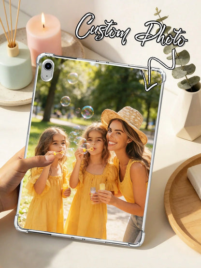 1pc Customizable Flat Family Photo Cushion Shock-Proof Protective Tablet Case Compatible With IPad Pro 13, Air 13, Best Mother's Day Gift