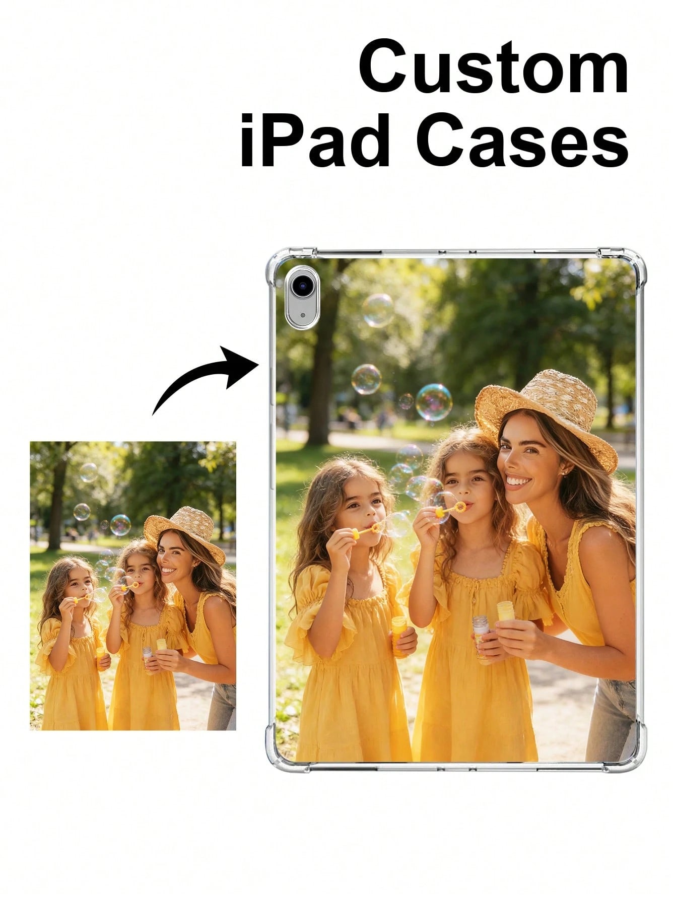1pc Customizable Flat Family Photo Cushion Shock-Proof Protective Tablet Case Compatible With IPad Pro 13, Air 13, Best Mother's Day Gift
