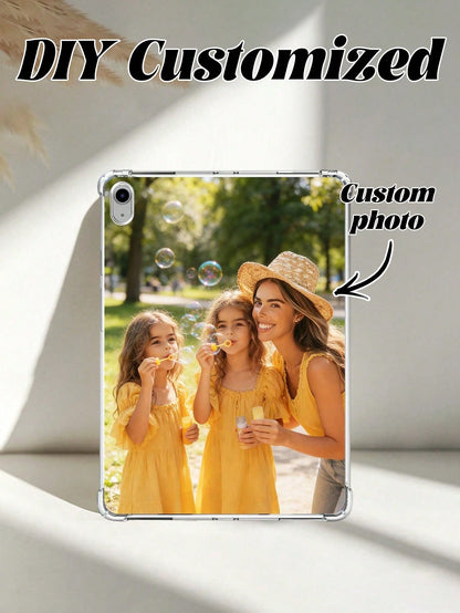 1pc Customizable Flat Family Photo Cushion Shock-Proof Protective Tablet Case Compatible With IPad Pro 13, Air 13, Best Mother's Day Gift