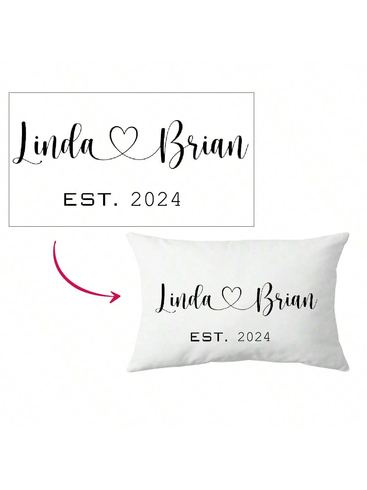 1pc Customized Peach Velvet Printed Throw Pillow Cover, Personalized Romantic Gift For Couples, Single-Sided Printed Pillowcase, Pillow Insert Not Included