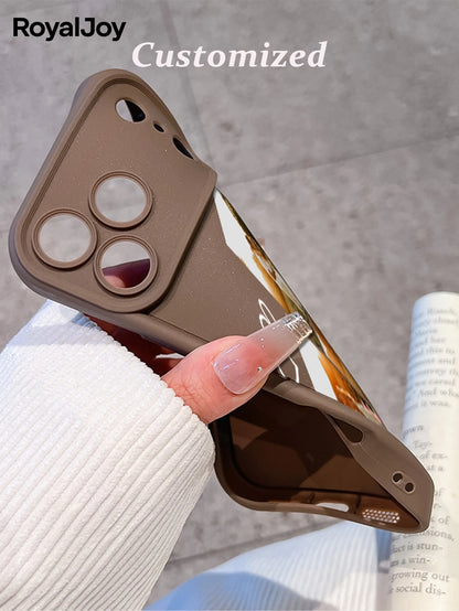 1pc Customized Personalized Family Portrait Phone Case With Multi-Photos, Heart Elements, High Definition UV Printing, Electroplated Four Corners Anti-Fall Black Lens Protection. Suitable Compatible W