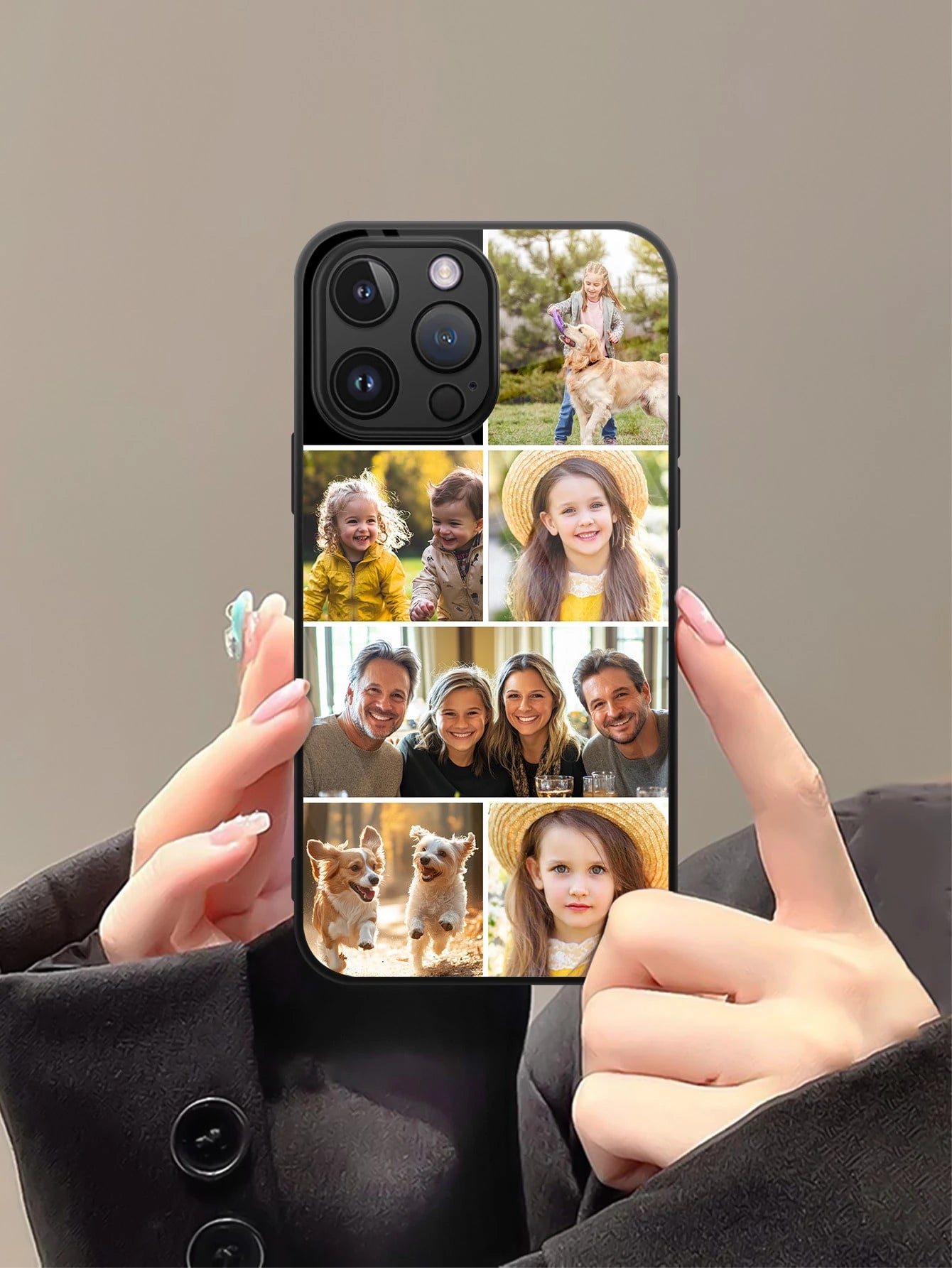 1pc Customized Photo Phone Case Compatible With 16 Pro Max/17 Pro Max/17 Air/17/15 Pro, S24 Ultra/S25, Suitable For Father, Mother, Couple, Pet, Friend, Ideal Gift For Him, Her, Boyfriend, Girlfriend
