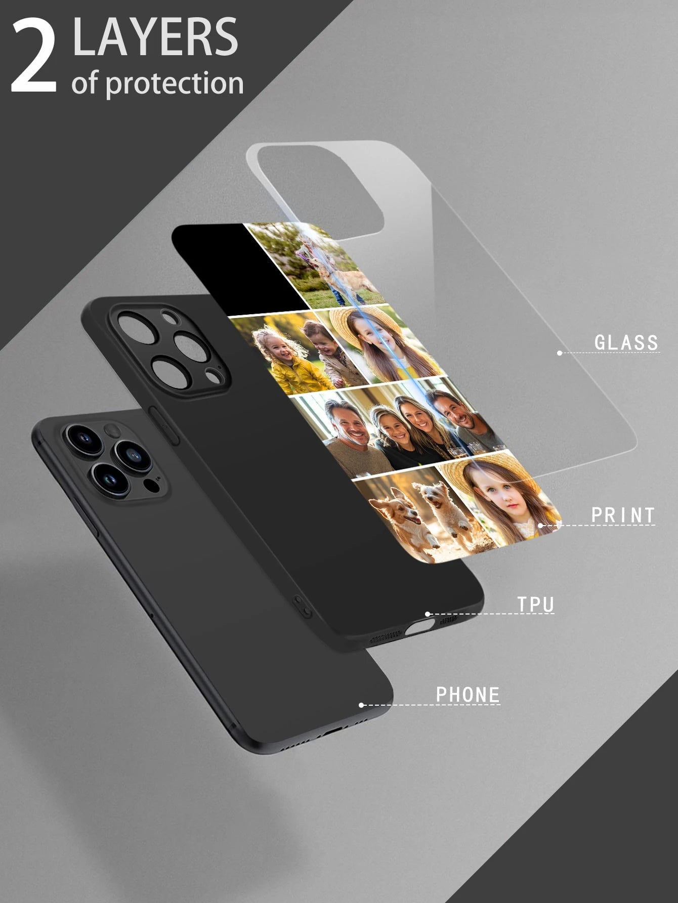 1pc Customized Photo Phone Case Compatible With 16 Pro Max/17 Pro Max/17 Air/17/15 Pro, S24 Ultra/S25, Suitable For Father, Mother, Couple, Pet, Friend, Ideal Gift For Him, Her, Boyfriend, Girlfriend