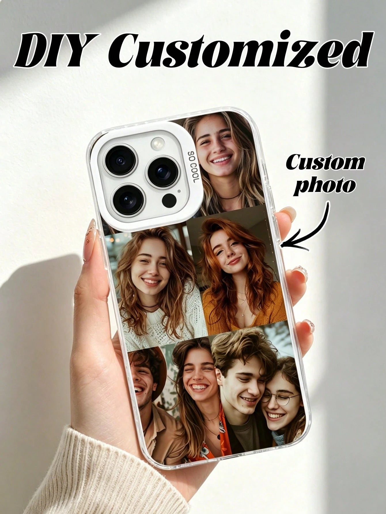 1pc Customized Photo Puzzle Phone Case, Compatible With 16 Pro Max/16 Plus/16 Pro/17 Pro Max/17 Pro/17/17 Air, Wedding Customized Image, Gift For Couples, Friends, Family, Graduation, Season Picks,202