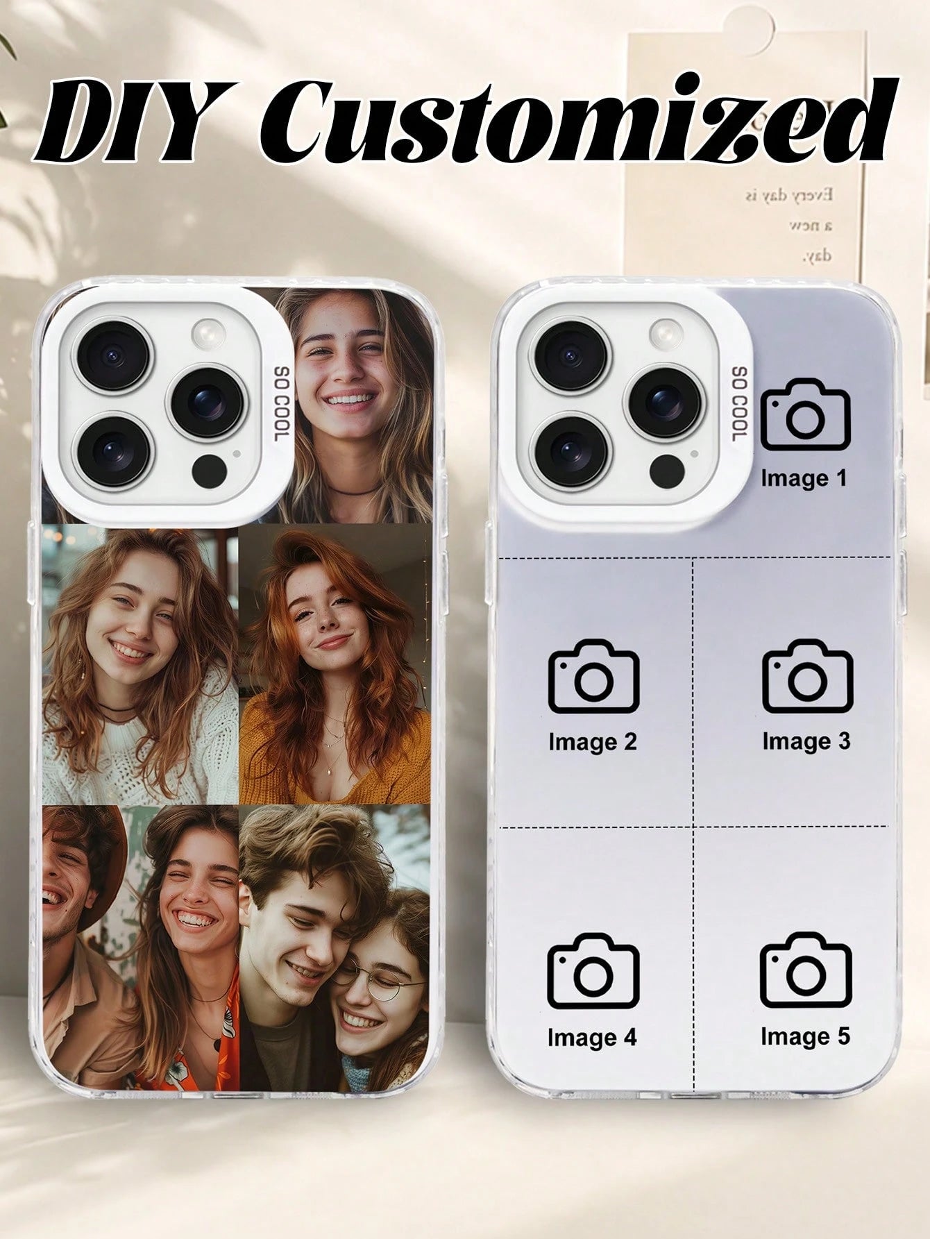 1pc Customized Photo Puzzle Phone Case, Compatible With 16 Pro Max/16 Plus/16 Pro/17 Pro Max/17 Pro/17/17 Air, Wedding Customized Image, Gift For Couples, Friends, Family, Graduation, Season Picks,202