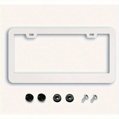 1pc Cute Highland Cow Floral Aluminum License Plate Frame 12.2x6.3in, 2 Holes With Screws, Universal Front Rear Unisex Vehicle Decor Accessory,Car Picks,Car Must Haves,Gifts,Car Decor,Car Acessesories