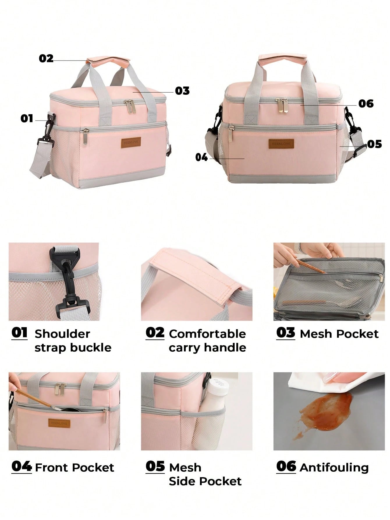 1pc Daisy Print Insulated Lunch Bag With Shoulder Strap, Reusable Lunch Box For Office Picnic Hiking Beach For Women & Adults, Leakproof Thermal Bento Lunch Box With Thick Aluminum Lining, Ideal For W