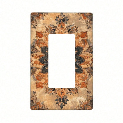 1PC Decorative Light Switch Cover Bohemian Retro Decorative Switch Covers- Thermoplastic Panel Covers With Floral Patterns, Easy Install No Wiring Ne