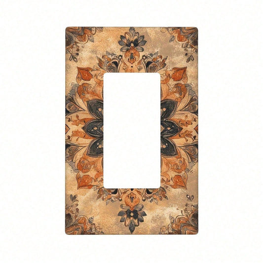 1PC Decorative Light Switch Cover Bohemian Retro Decorative Switch Covers- Thermoplastic Panel Covers With Floral Patterns, Easy Install No Wiring Ne
