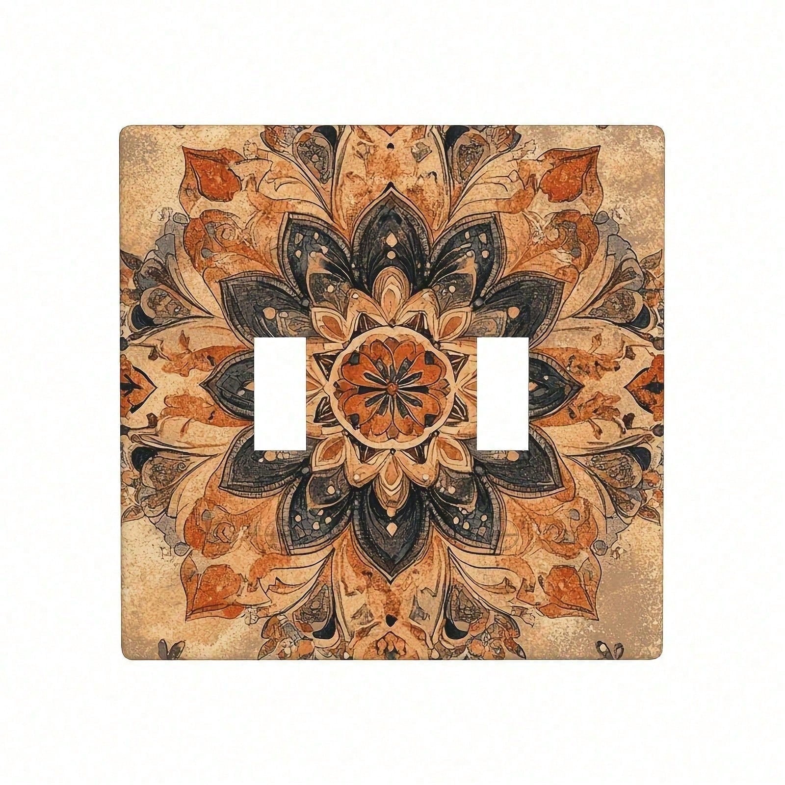 1PC Decorative Light Switch Cover Bohemian Retro Decorative Switch Covers- Thermoplastic Panel Covers With Floral Patterns, Easy Install No Wiring Ne