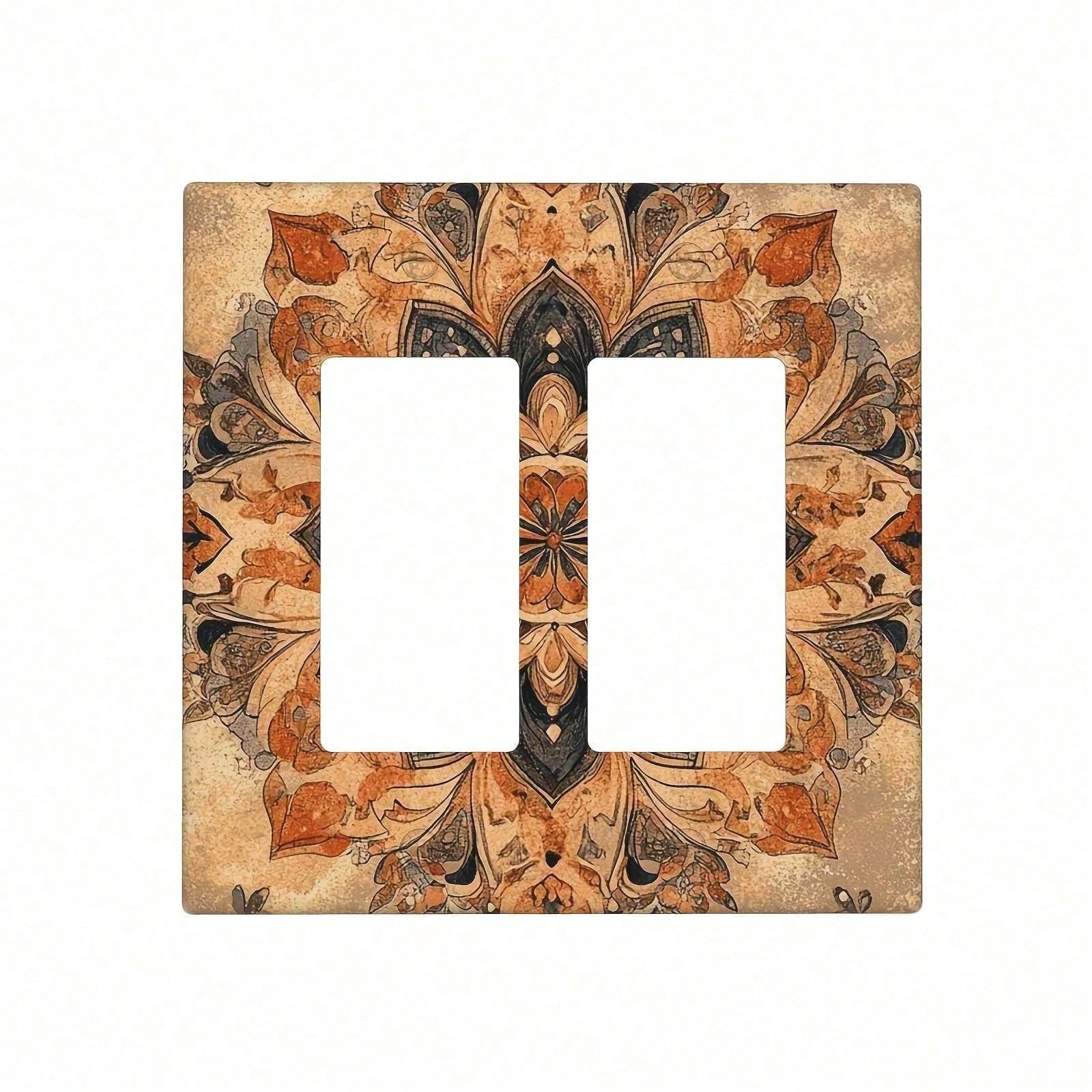 1PC Decorative Light Switch Cover Bohemian Retro Decorative Switch Covers- Thermoplastic Panel Covers With Floral Patterns, Easy Install No Wiring Ne