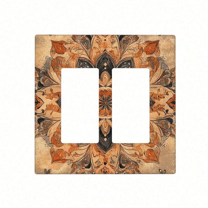 1PC Decorative Light Switch Cover Bohemian Retro Decorative Switch Covers- Thermoplastic Panel Covers With Floral Patterns, Easy Install No Wiring Ne