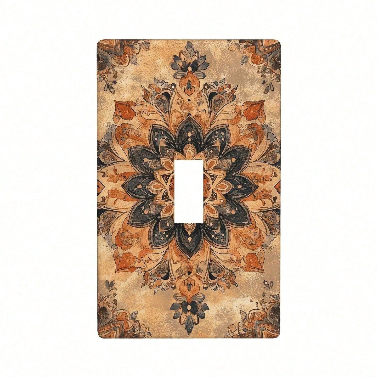 1PC Decorative Light Switch Cover Bohemian Retro Decorative Switch Covers- Thermoplastic Panel Covers With Floral Patterns, Easy Install No Wiring Ne