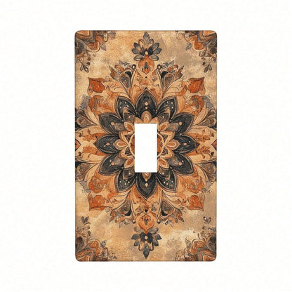 1PC Decorative Light Switch Cover Bohemian Retro Decorative Switch Covers- Thermoplastic Panel Covers With Floral Patterns, Easy Install No Wiring Ne
