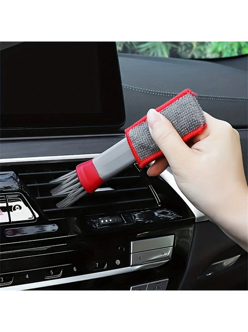 1pc Double-Headed Brush, Car Air Vent Brush, Air Conditioner Vent Cleaning Cloth, Hot Selling Car Interior Cleaning Products