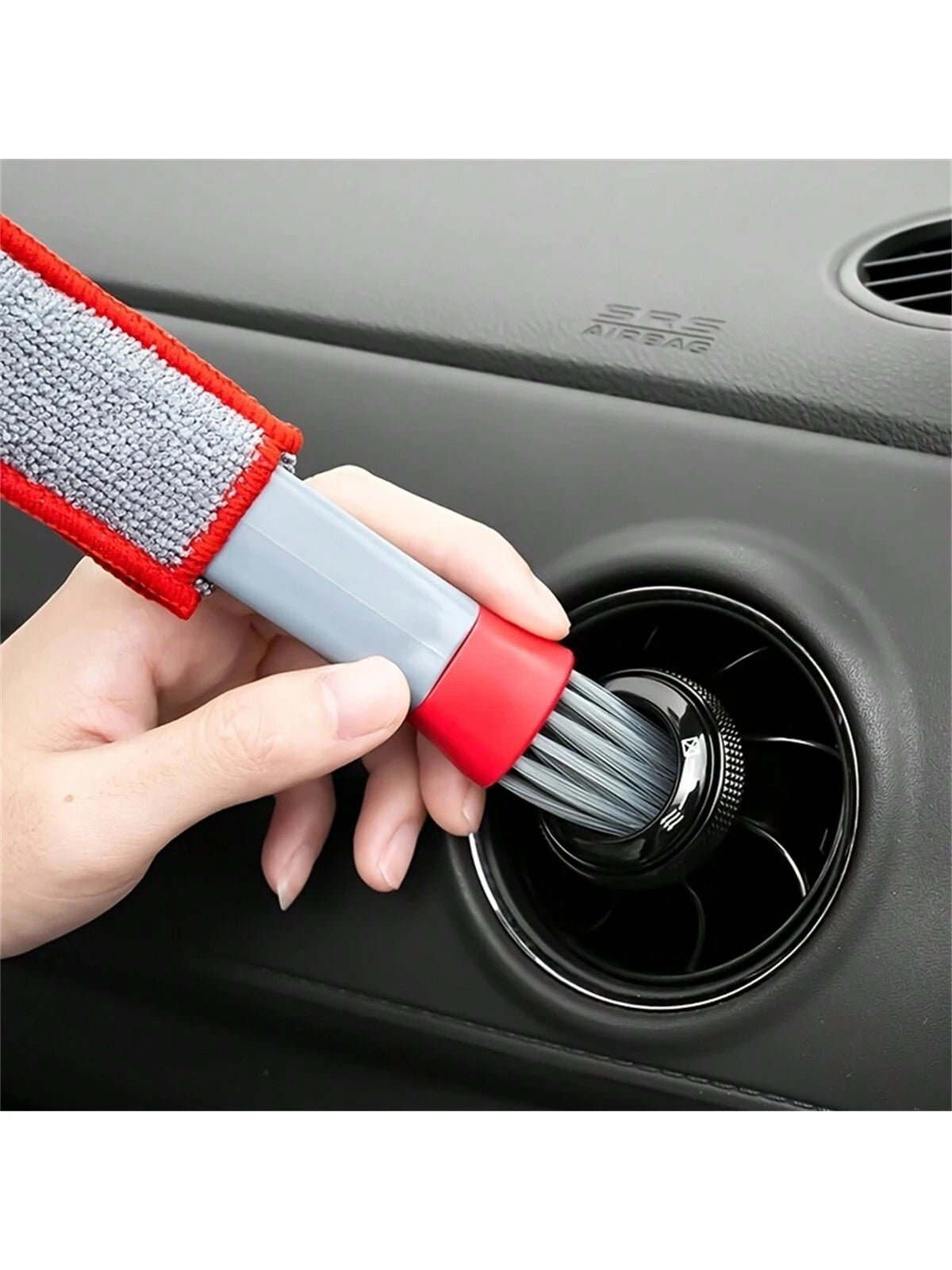 1pc Double-Headed Brush, Car Air Vent Brush, Air Conditioner Vent Cleaning Cloth, Hot Selling Car Interior Cleaning Products