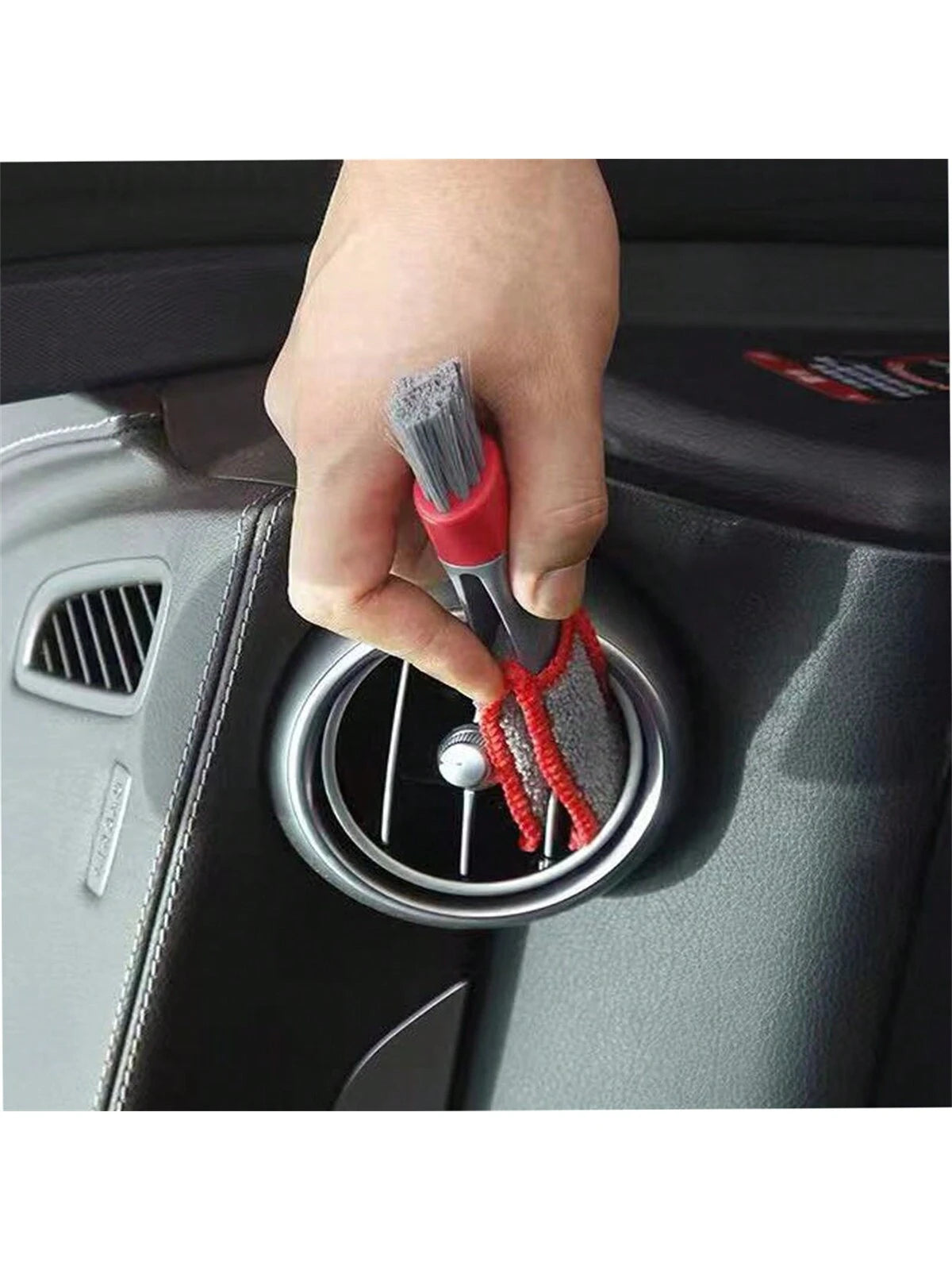 1pc Double-Headed Brush, Car Air Vent Brush, Air Conditioner Vent Cleaning Cloth, Hot Selling Car Interior Cleaning Products