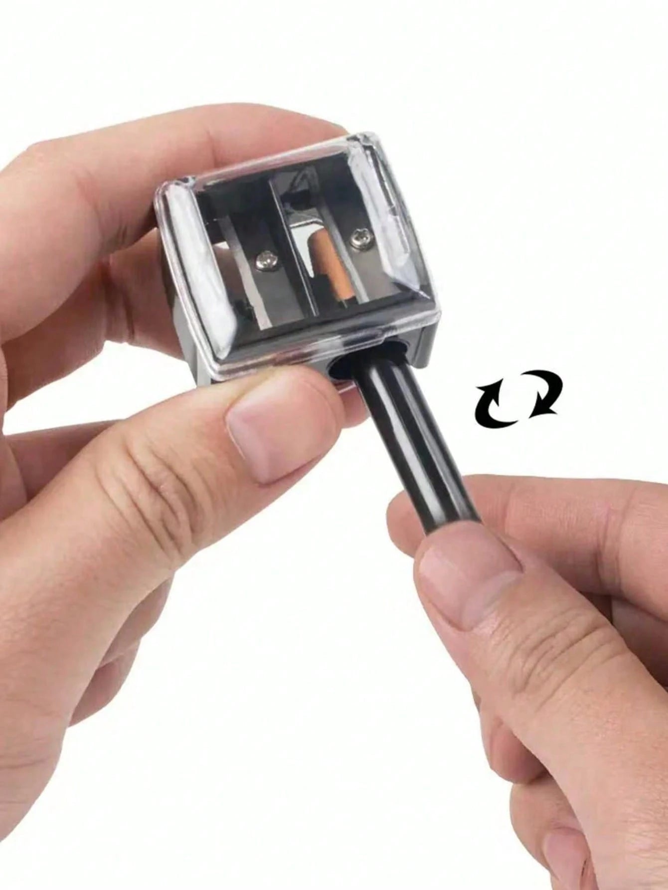 1pc Dual-Hole Pencil Sharpener, Suitable For Eyeliner, Eyebrow Pencil And Various Makeup Pencils, Compact And Portable... Multi-Function Pencil Sharpener, Beauty Supplies, Affordable Goodies, Room Dec