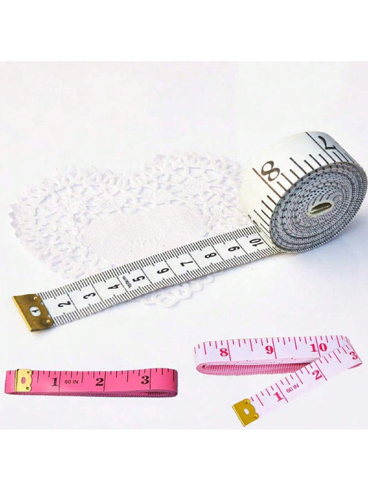 1pc Dual-Scale Soft Body Measuring Tape For Sewing And Tailoring, Weight Loss, Medical Use And Crafts, Made Of Vinyl Material, With Centimeter Scale On The Back (White Bottom, Black Scale) Tape Measur
