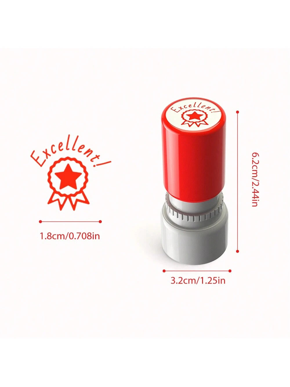 1pc Excellent Teacher Stamp- Fun Stamp For School And Office Use, Classroom Grading Stamp (Red Ink)