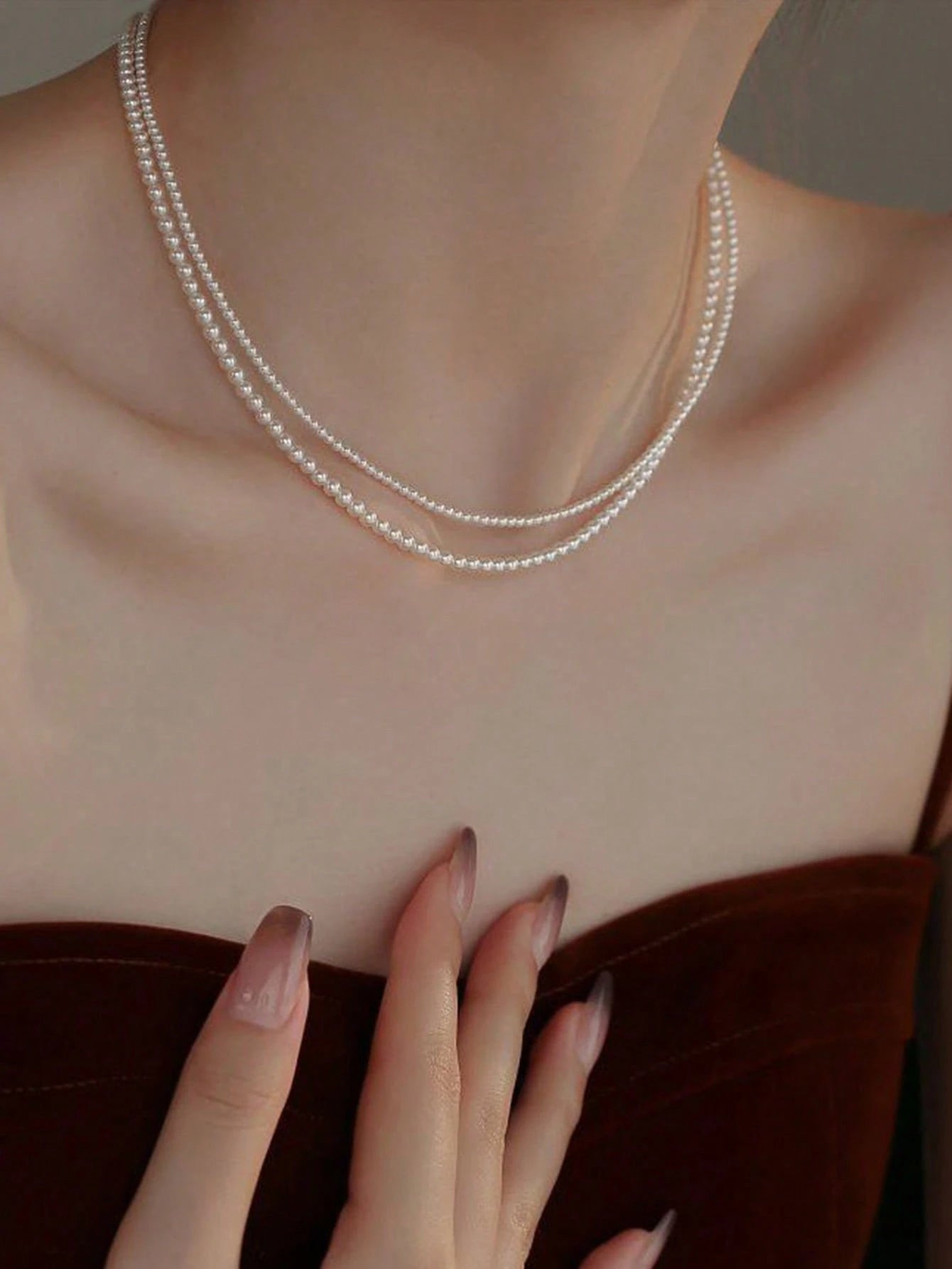 1pc Exquisite Women's S925 Sterling Silver Necklace With Pearl And Seed Beads, Baby Natural Pearl Alternative Fashion Jewelry, Suitable For Daily Wear