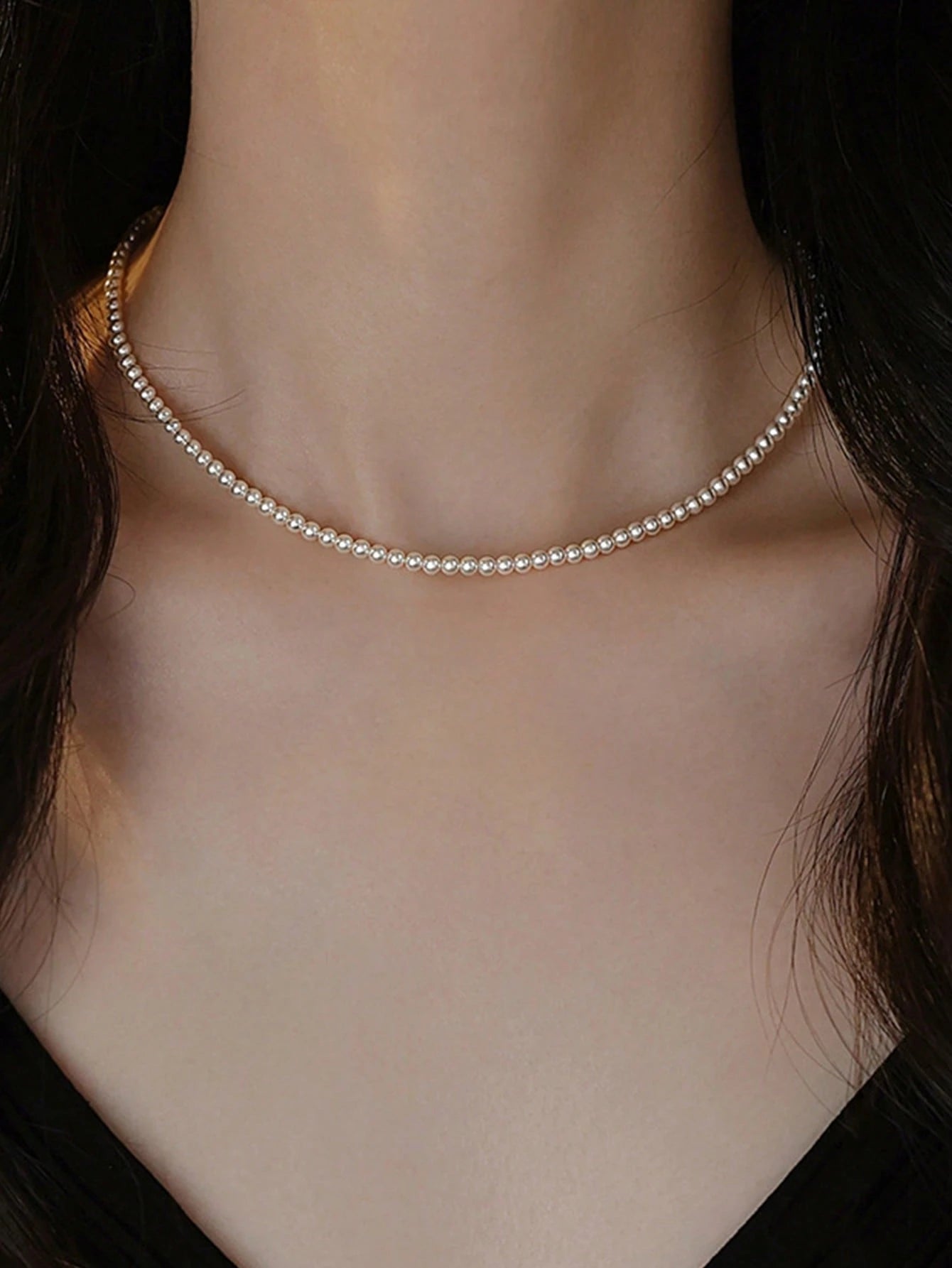 1pc Exquisite Women's S925 Sterling Silver Necklace With Pearl And Seed Beads, Baby Natural Pearl Alternative Fashion Jewelry, Suitable For Daily Wear