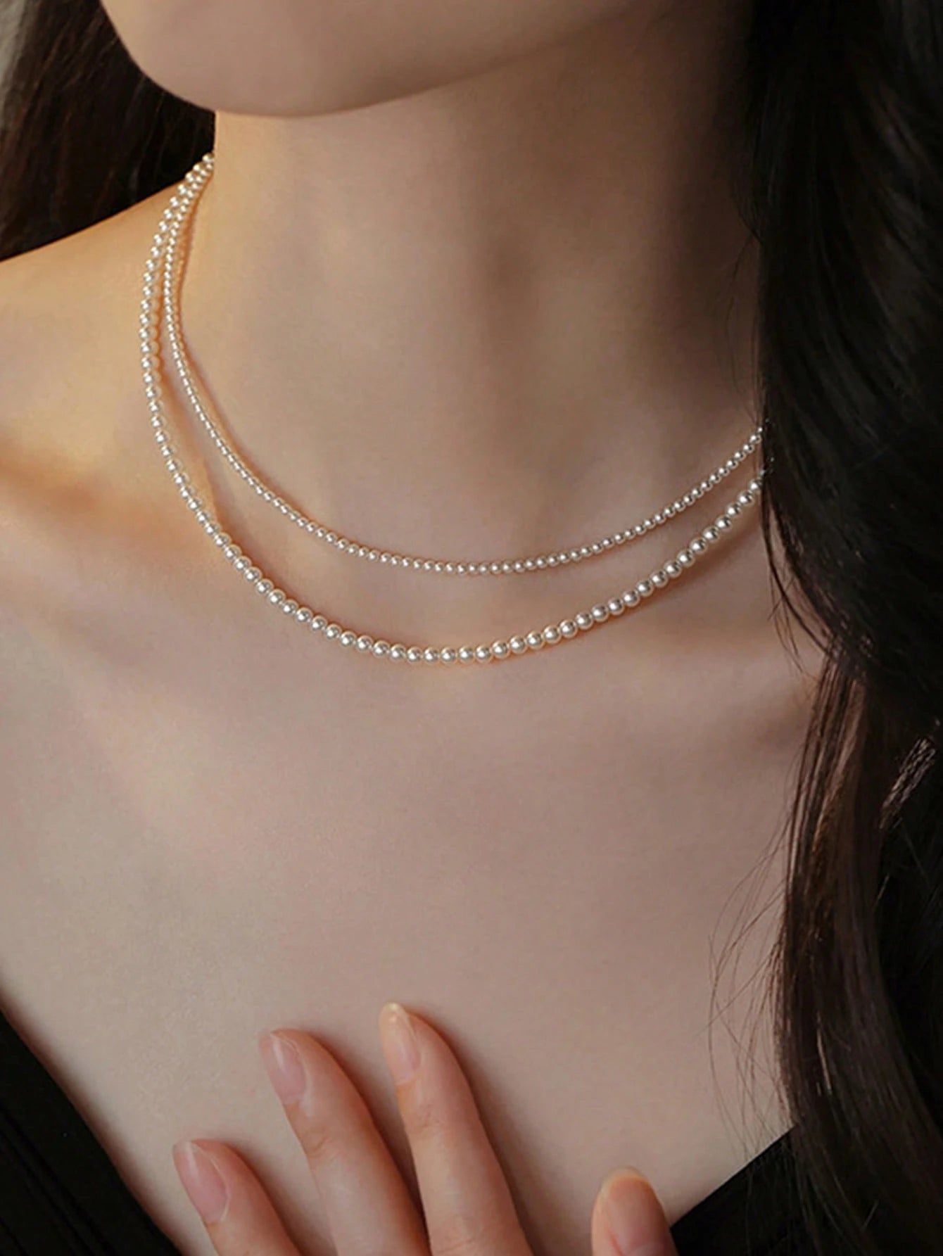 1pc Exquisite Women's S925 Sterling Silver Necklace With Pearl And Seed Beads, Baby Natural Pearl Alternative Fashion Jewelry, Suitable For Daily Wear