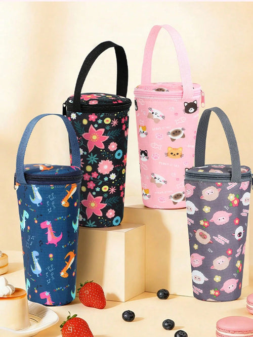 1pc Fashion Milk Tea Insulation And Refrigeration Package, Outdoor Office Reusable Portable Portable Cup Cover, Non-Food Contact Materials, Teacher